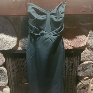 asos size 12 emerald green strapless dress